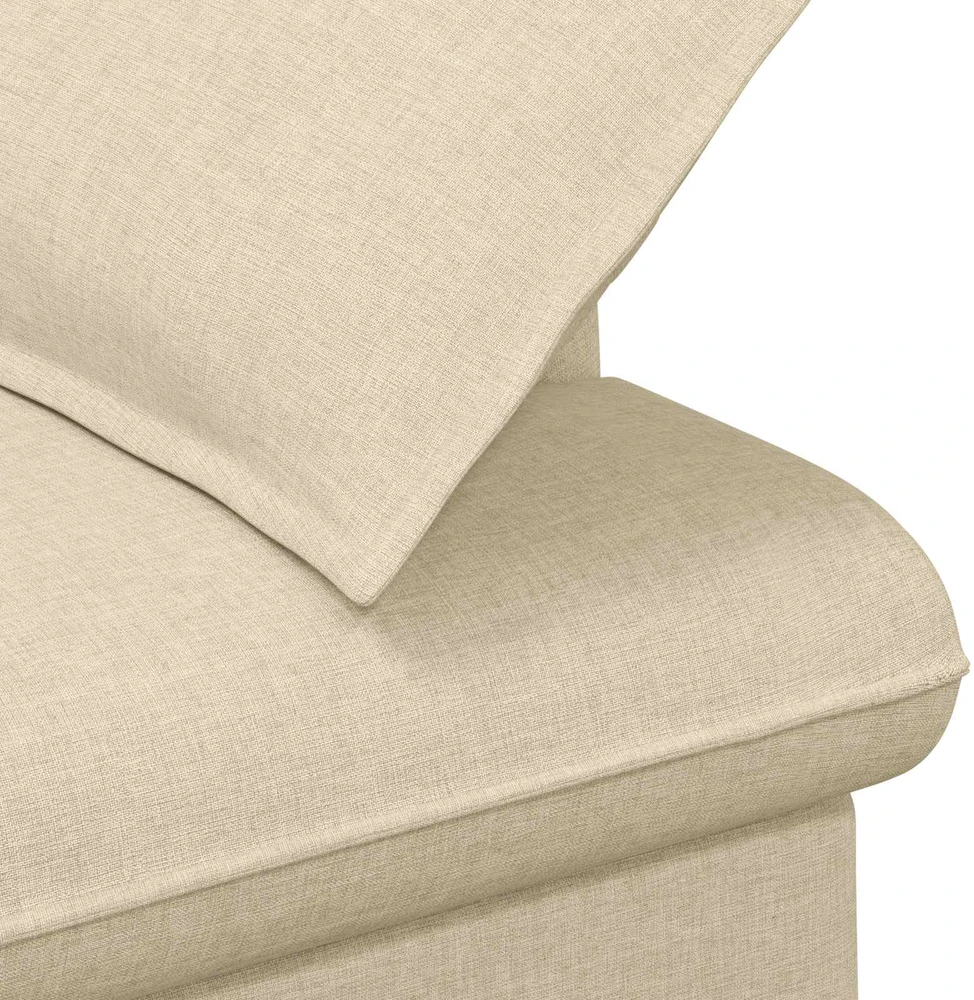 Sofa Minkštas kampas su mygtukų apmušalais Kreminė 111 x 68 x 80 cm