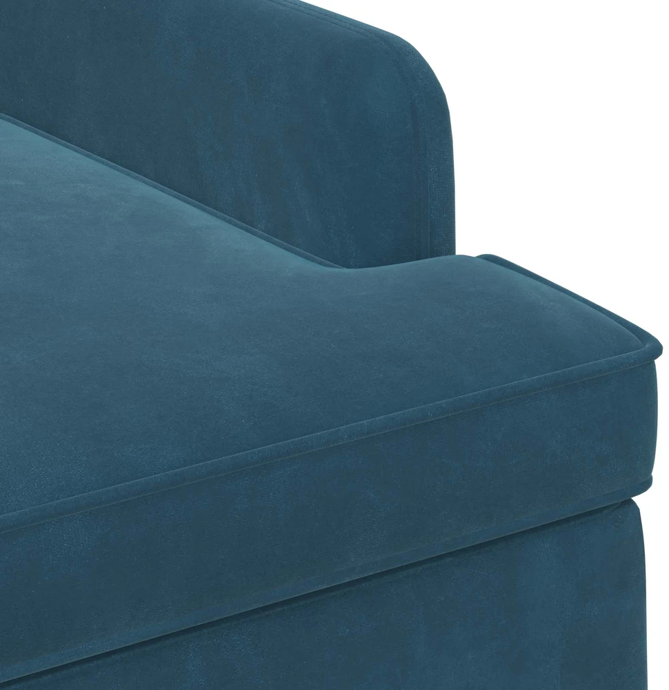 Sofa Minkštas kampas su mygtukų apmušalais Mėlyna 111 x 65 x 79 cm