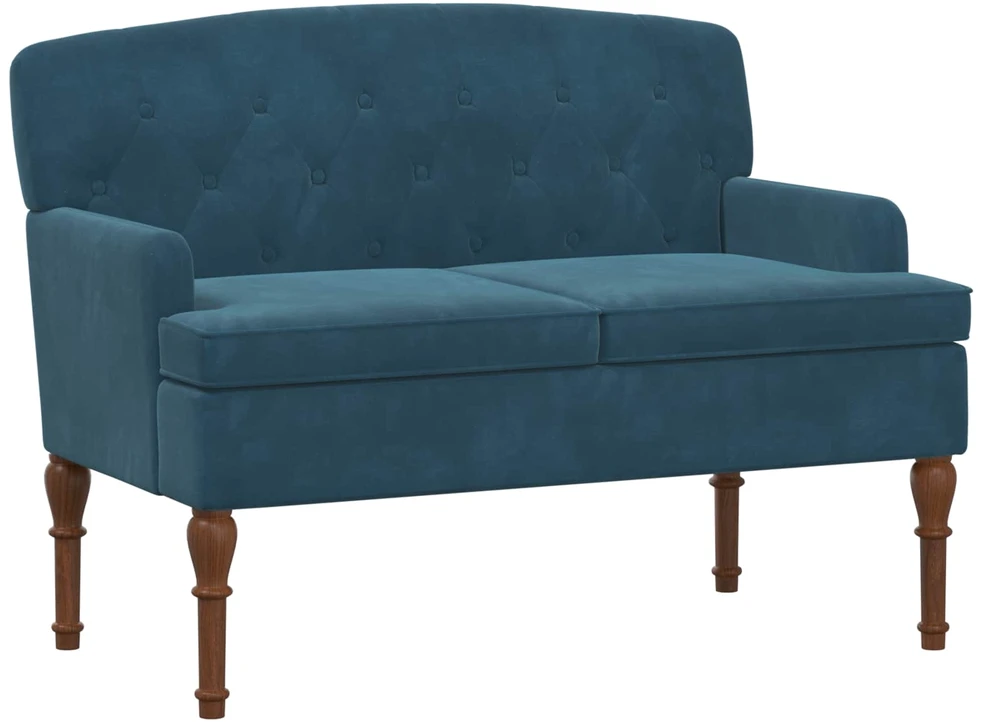 Sofa Minkštas kampas su mygtukų apmušalais Mėlyna 111 x 65 x 79 cm