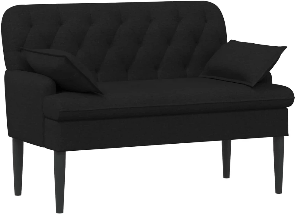 Sofa Minkštas kampas su mygtukų apmušalais Juoda 111 x 68 x 80 cm