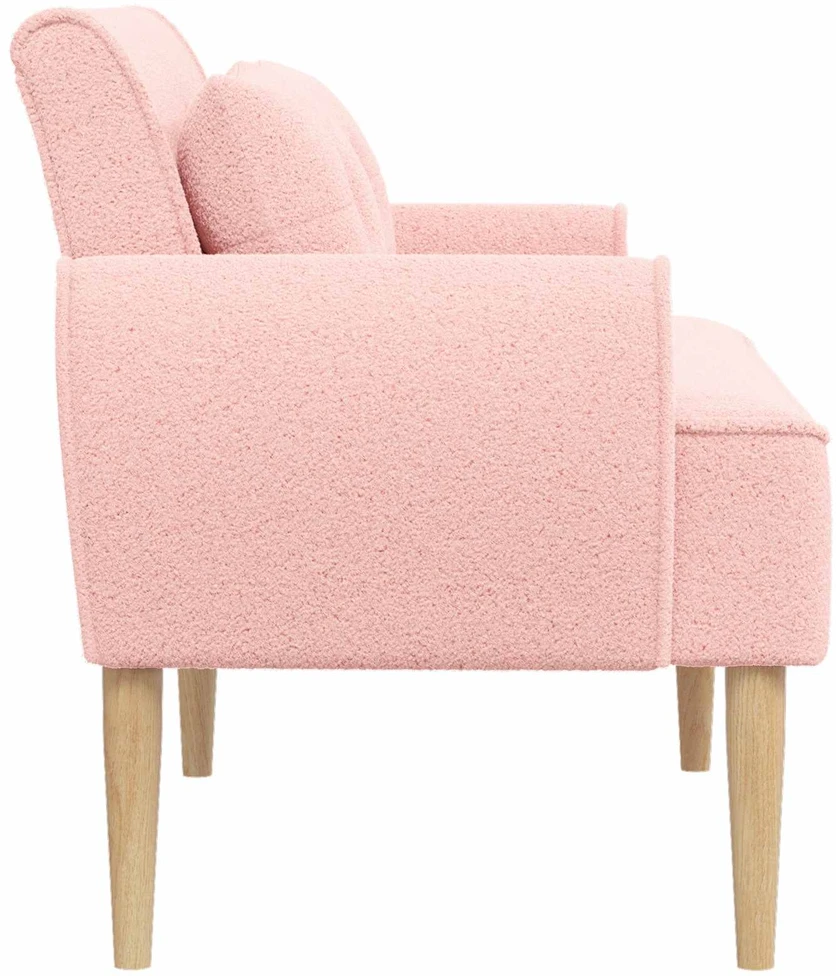 Sofa Minkštas kampas su mygtukų apmušalais Rožinė 117 x 67 x 77 cm