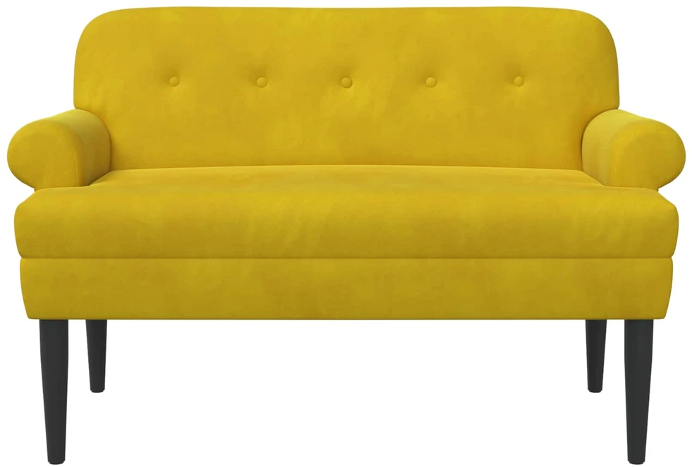 Sofa Minkštas kampas su mygtukų apmušalais Geltona 120 x 66 x 78 cm