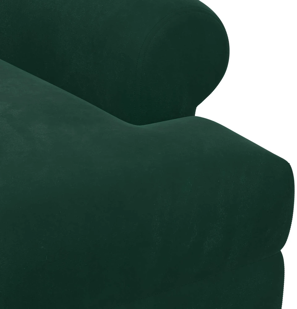 Sofa Minkštas kampas su mygtukų apmušalais Tamsiai žalia Aksomas