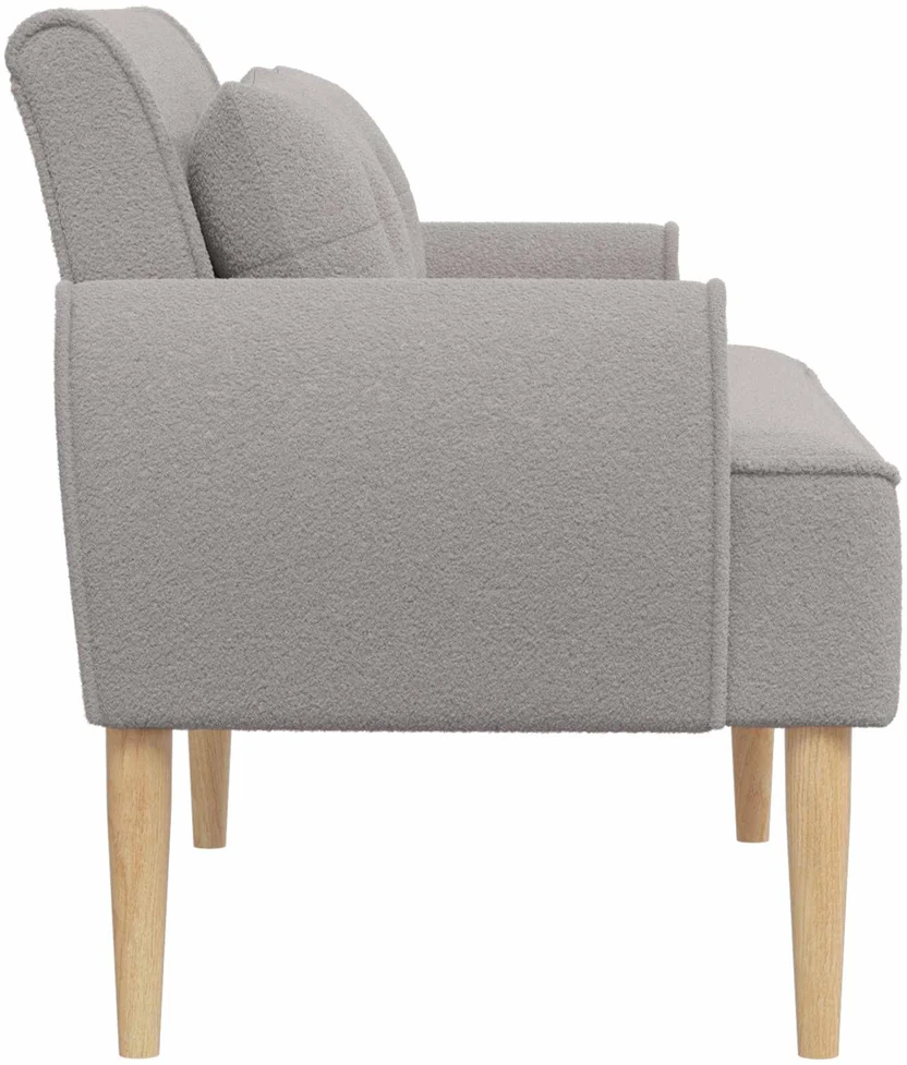 Sofa Minkštas kampas su mygtukų apmušalais Šviesiai pilka Bouclé