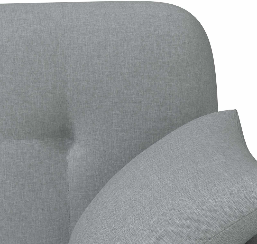 Sofa Minkštas kampas su mygtukų apmušalais Šviesiai pilka Audinys