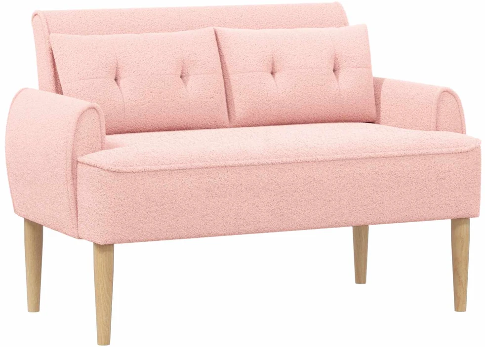 Sofa Minkštas kampas su mygtukų apmušalais Rožinė 117 x 67 x 77 cm