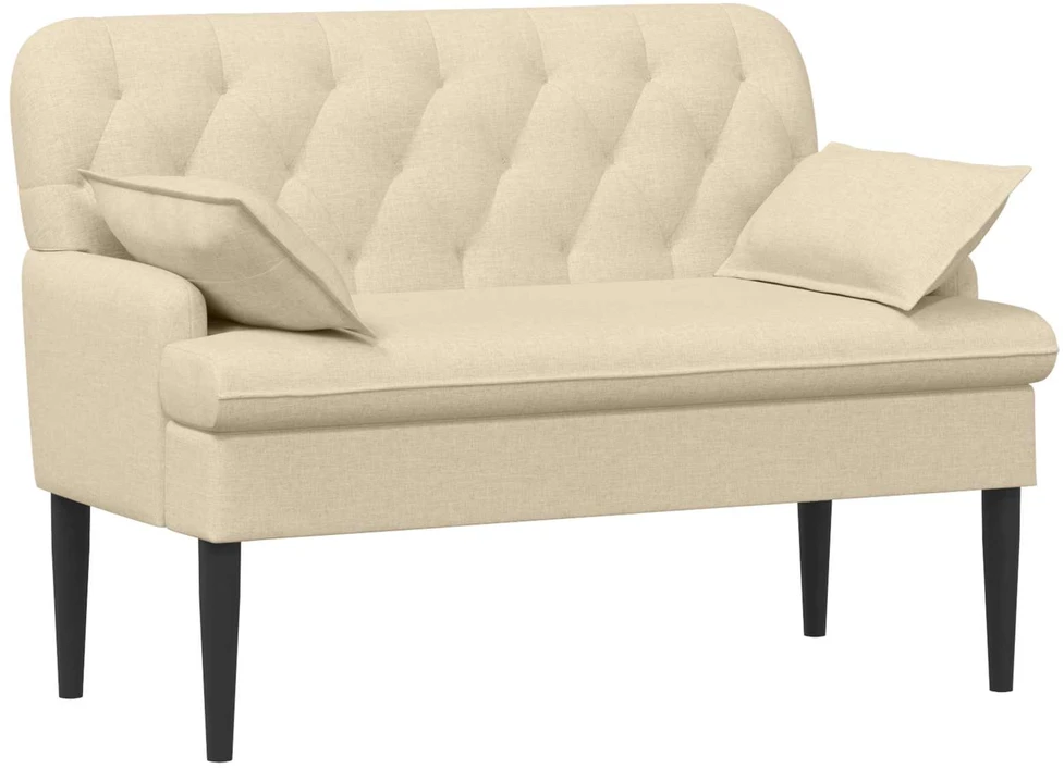 Sofa Minkštas kampas su mygtukų apmušalais Kreminė 111 x 68 x 80 cm