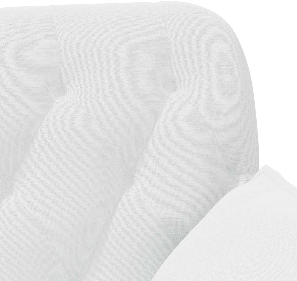 Sofa Minkštas kampas su mygtukų apmušalais Balta 111 x 68 x 80 cm