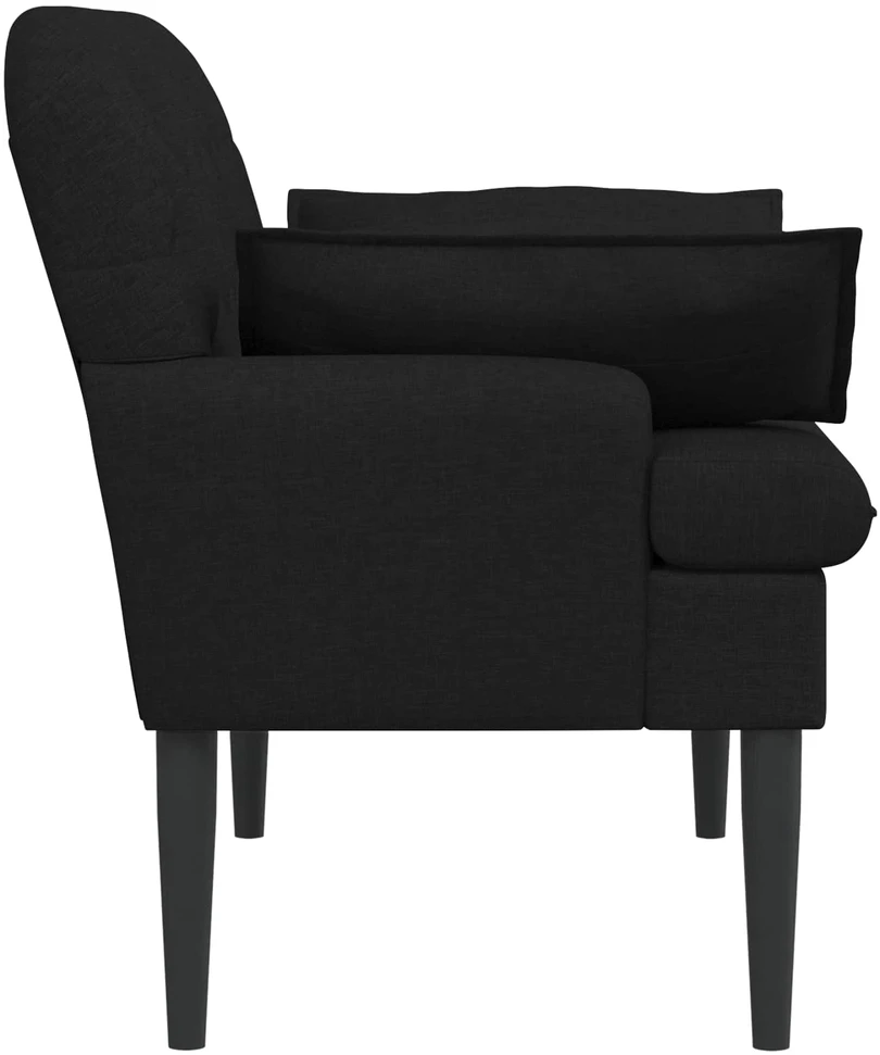 Sofa Minkštas kampas su mygtukų apmušalais Juoda 111 x 68 x 80 cm