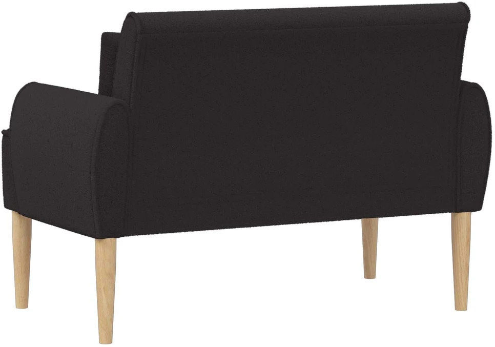 Sofa Minkštas kampas su mygtukų apmušalais Juoda 117 x 67 x 77 cm