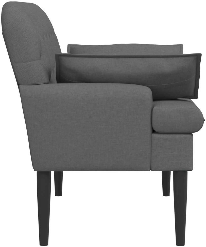 Sofa Minkštas kampas su mygtukų apmušalais Tamsiai pilka Audinys