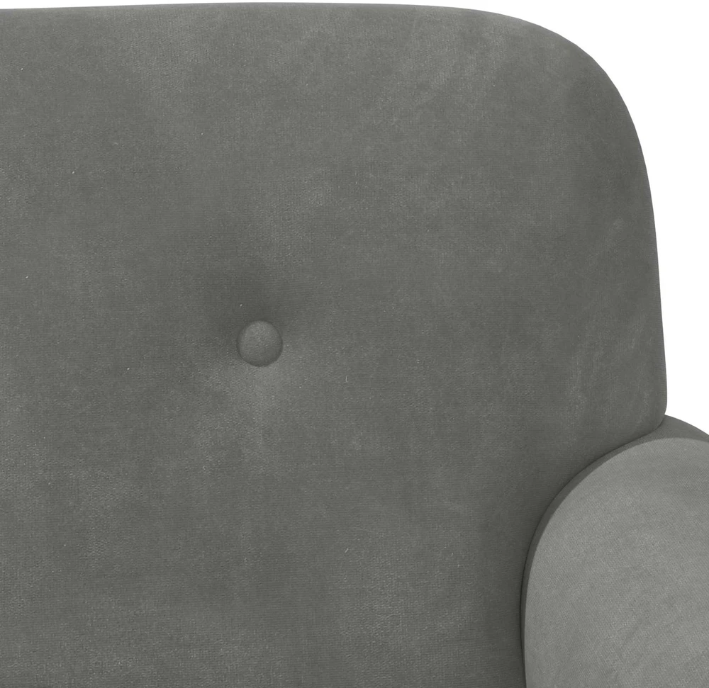 Sofa Minkštas kampas su mygtukų apmušalais Tamsiai pilka Aksomas