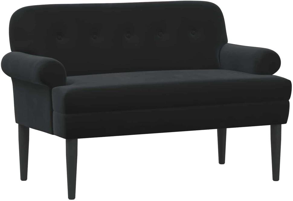 Sofa Minkštas kampas su mygtukų apmušalais Juoda 120 x 66 x 78 cm