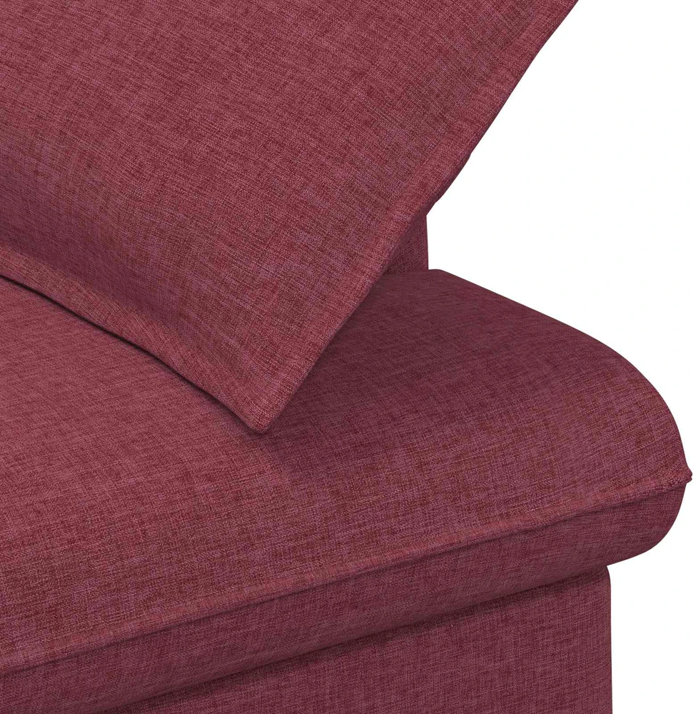 Sofa Minkštas kampas su mygtukų apmušalais Vyno raudona Audinys