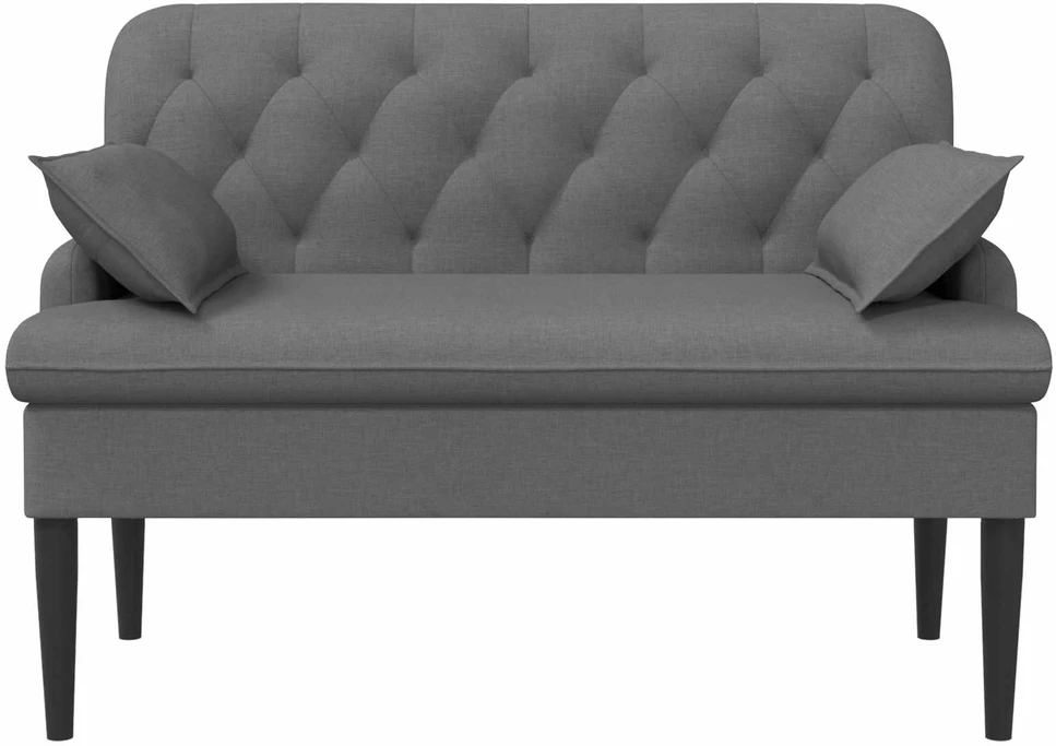 Sofa Minkštas kampas su mygtukų apmušalais Tamsiai pilka Audinys