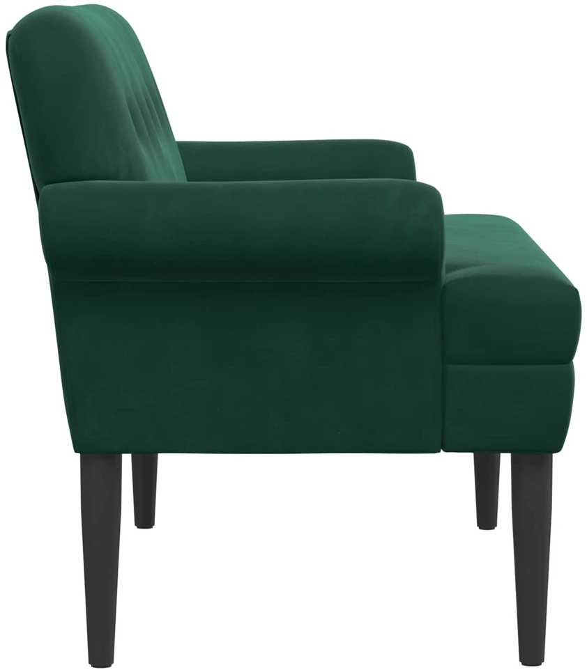 Sofa Minkštas kampas su mygtukų apmušalais Tamsiai žalia Aksomas