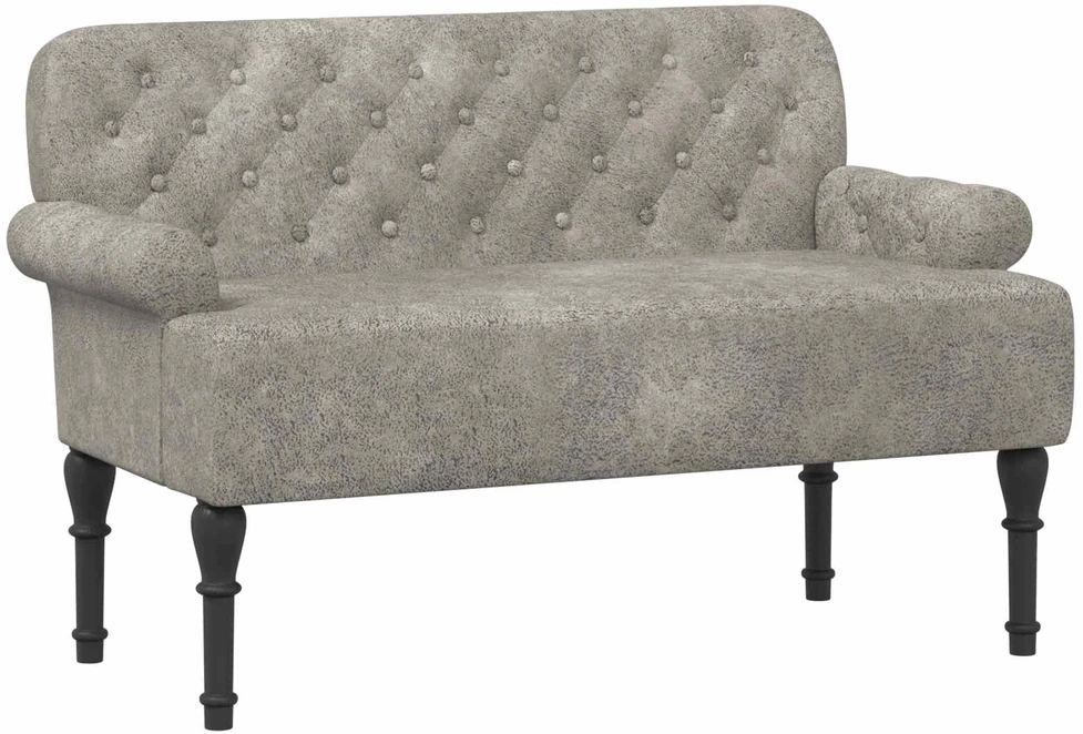 Sofa Minkštas kampas su mygtukų apmušalais Šviesiai pilka