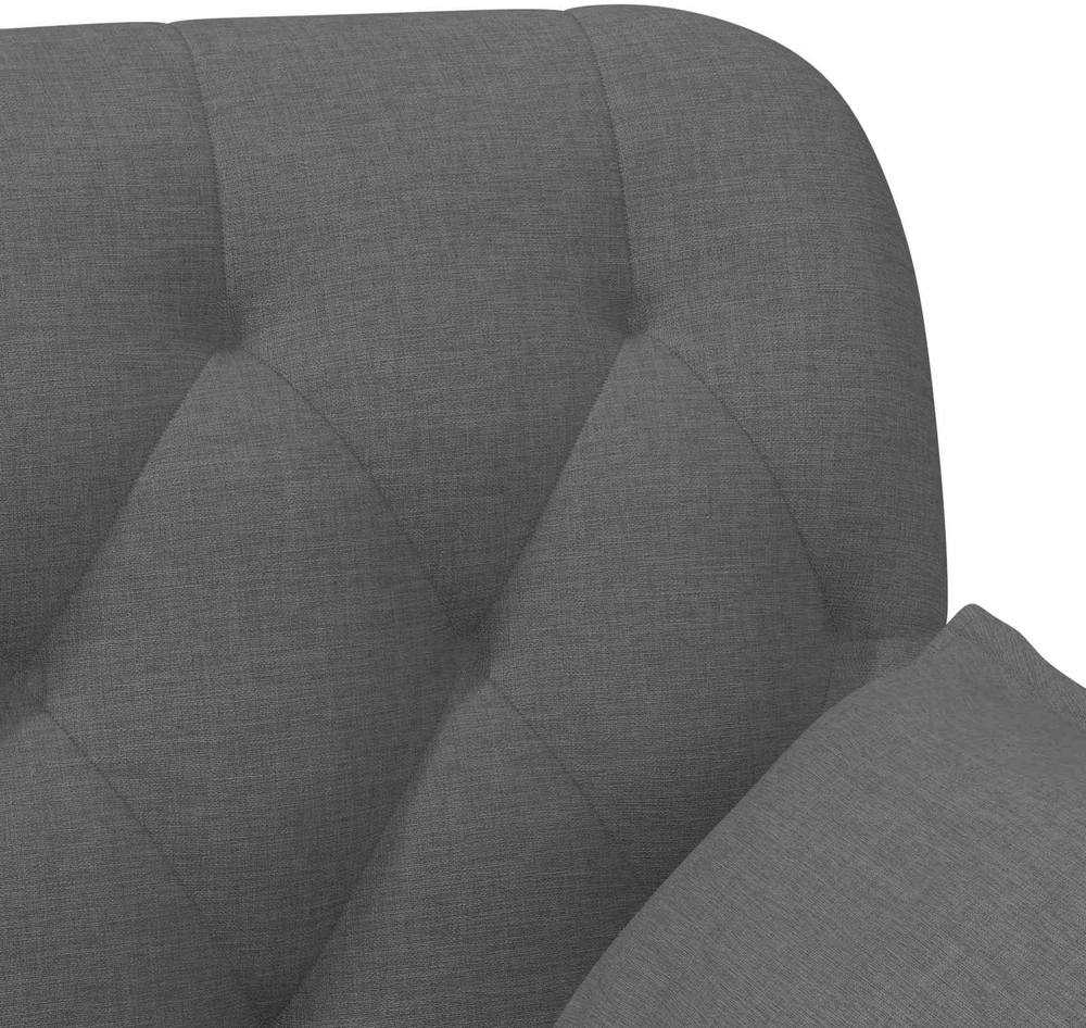 Sofa Minkštas kampas su mygtukų apmušalais Tamsiai pilka Audinys