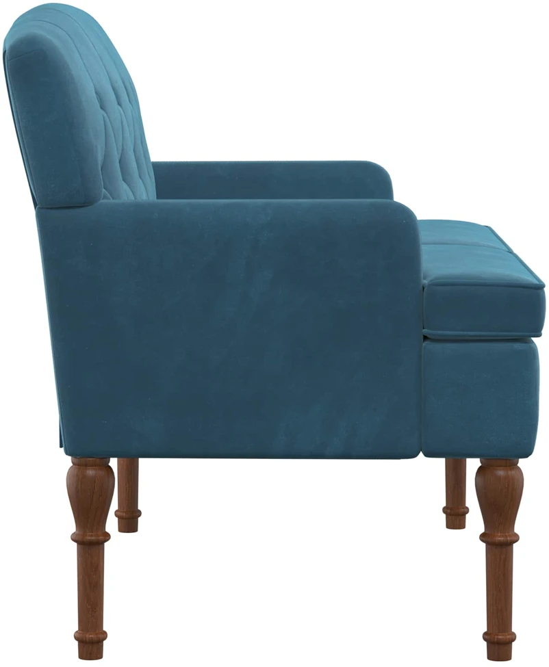 Sofa Minkštas kampas su mygtukų apmušalais Mėlyna 111 x 65 x 79 cm