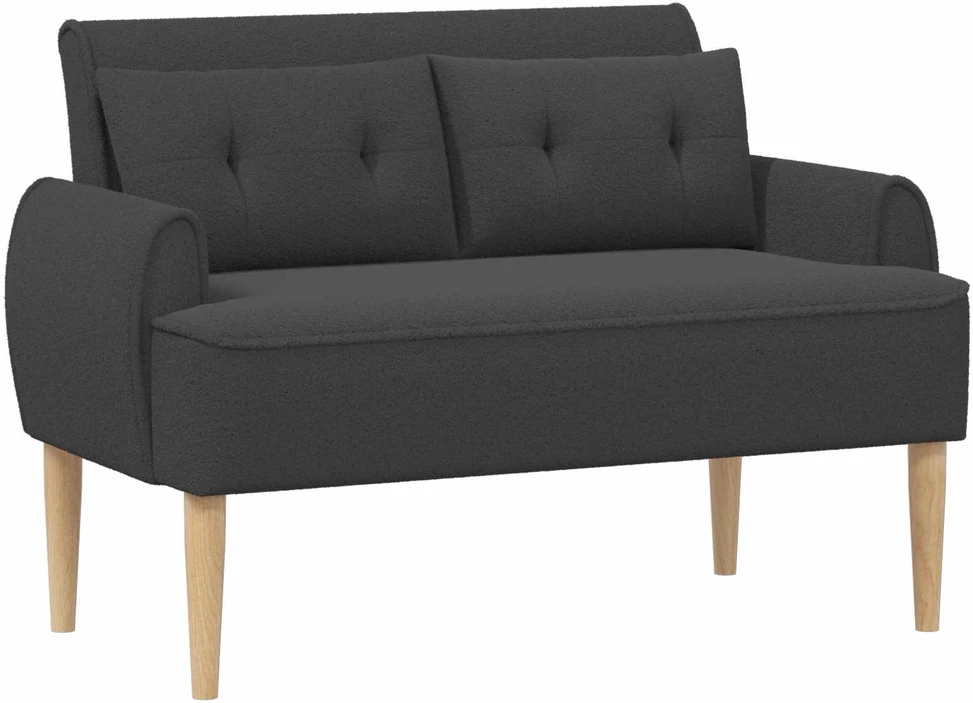 Sofa Minkštas kampas su mygtukų apmušalais Tamsiai pilka Bouclé