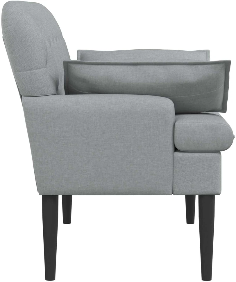 Sofa Minkštas kampas su mygtukų apmušalais Šviesiai pilka Audinys