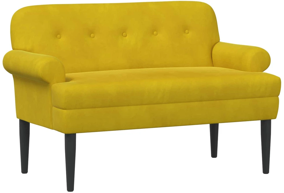 Sofa Minkštas kampas su mygtukų apmušalais Geltona 120 x 66 x 78 cm
