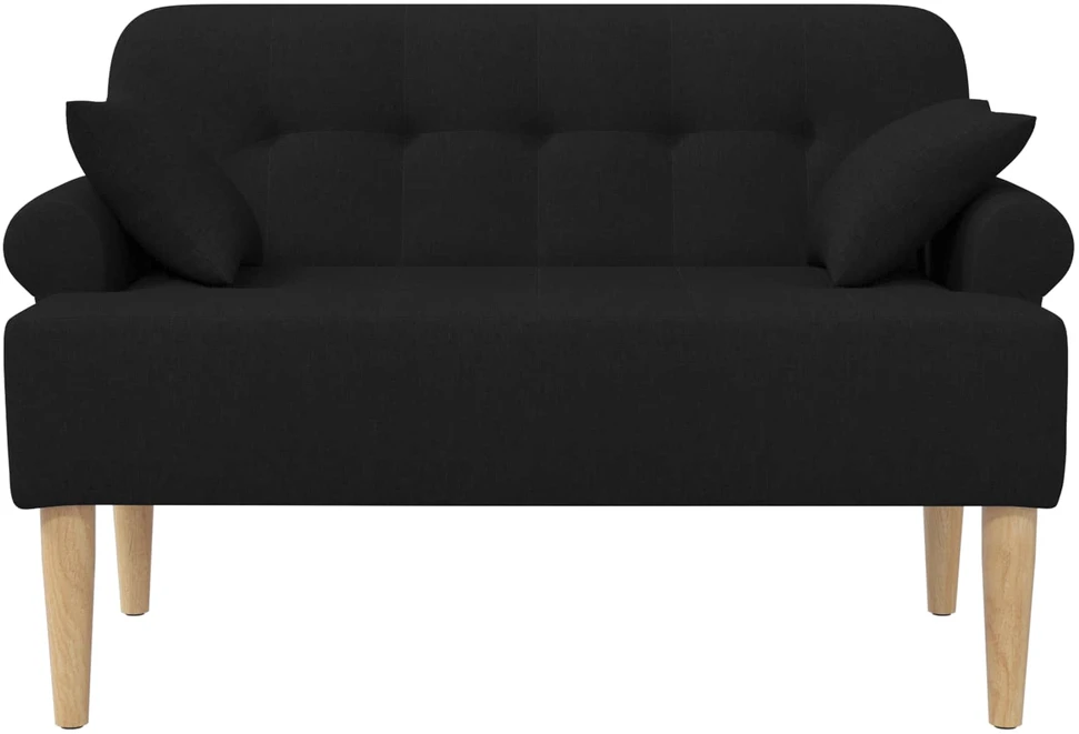Sofa Minkštas kampas su mygtukų apmušalais Juoda 120 x 65 x 79 cm
