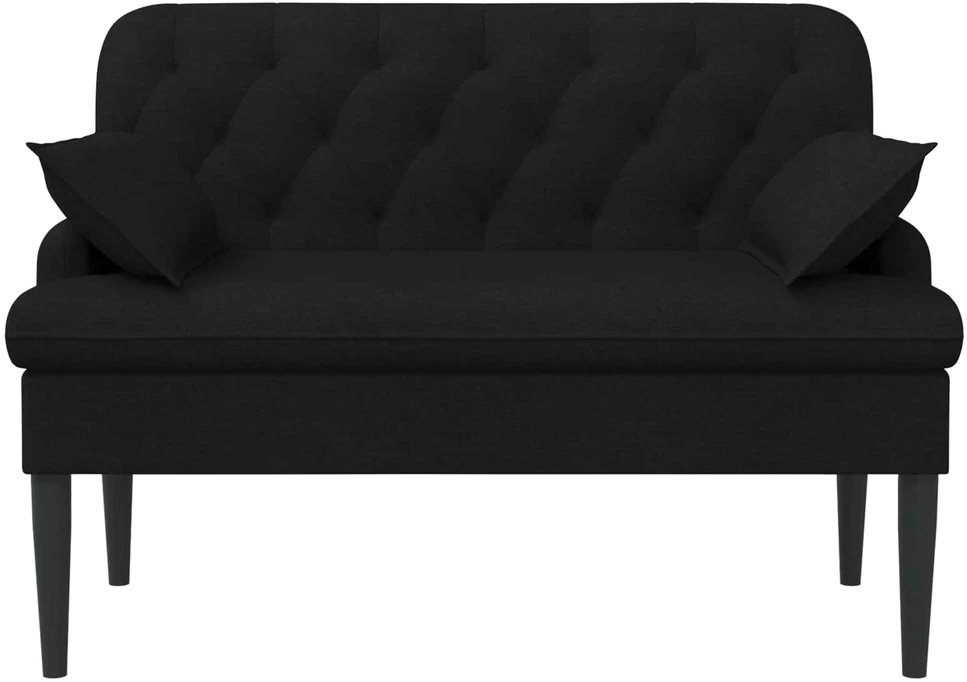 Sofa Minkštas kampas su mygtukų apmušalais Juoda 111 x 68 x 80 cm