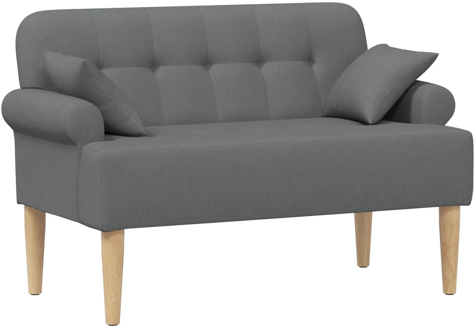 Sofa Minkštas kampas su mygtukų apmušalais Tamsiai pilka Audinys