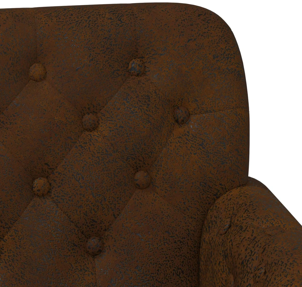 Sofa Minkštas kampas su mygtukų apmušalais Ruda 120 x 65 x 78 cm