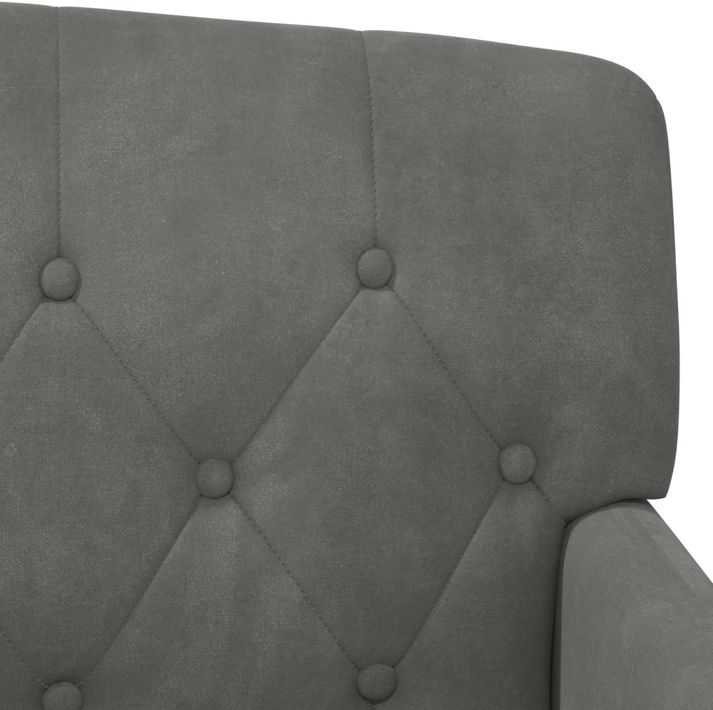 Sofa Minkštas kampas su mygtukų apmušalais Tamsiai pilka Aksomas
