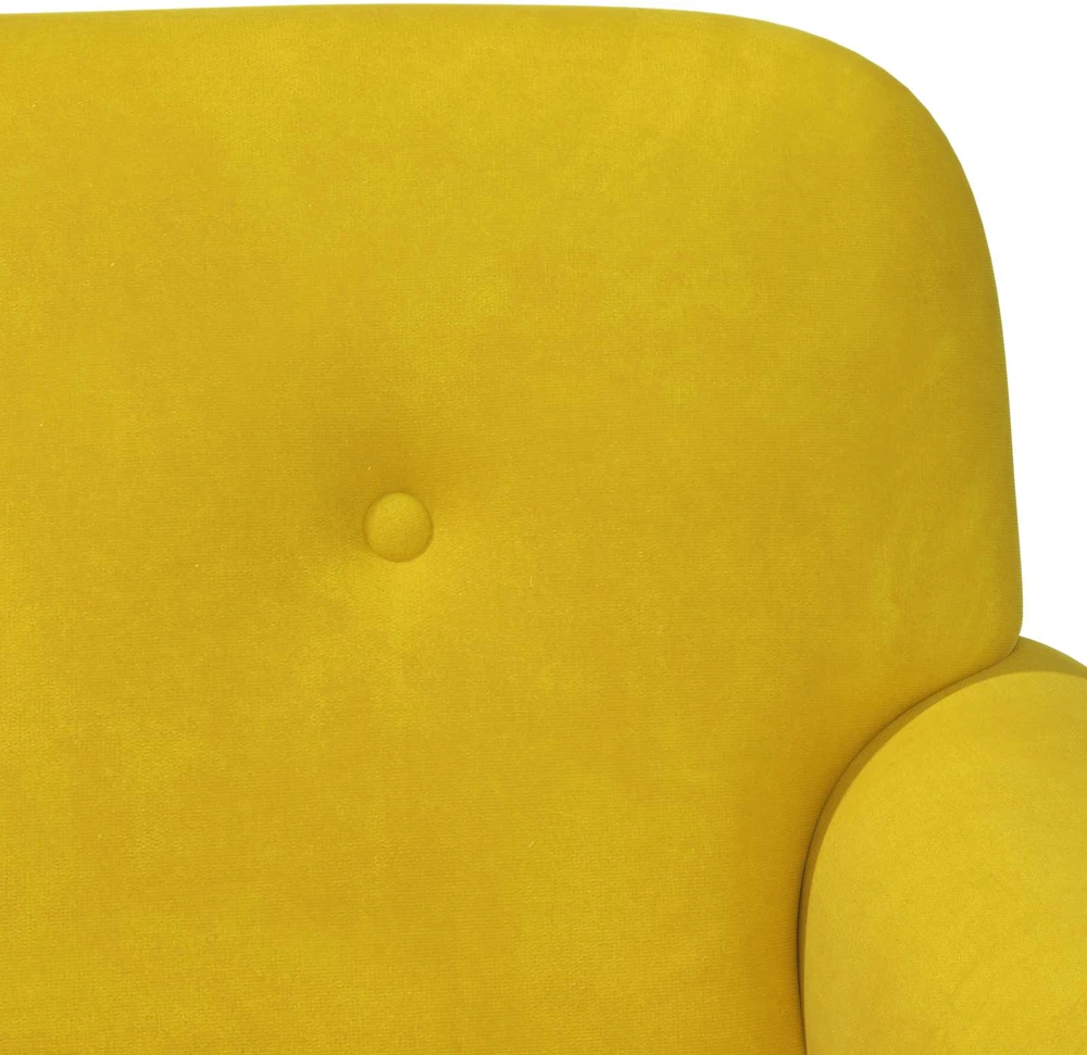 Sofa Minkštas kampas su mygtukų apmušalais Geltona 120 x 66 x 78 cm