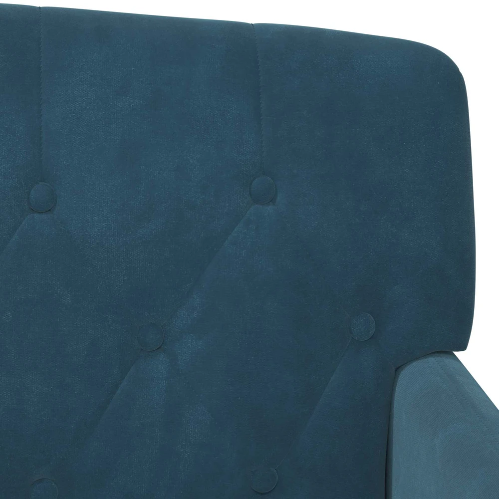 Sofa Minkštas kampas su mygtukų apmušalais Mėlyna 111 x 65 x 79 cm