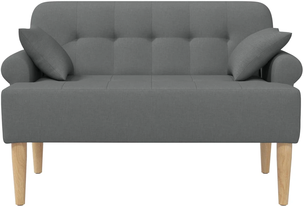 Sofa Minkštas kampas su mygtukų apmušalais Tamsiai pilka Audinys