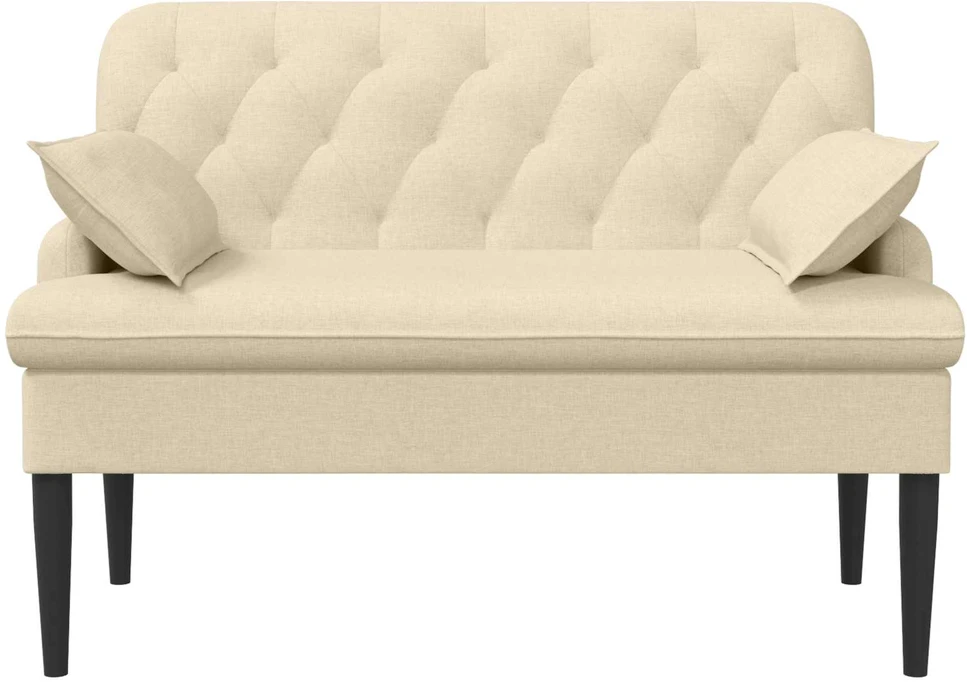 Sofa Minkštas kampas su mygtukų apmušalais Kreminė 111 x 68 x 80 cm