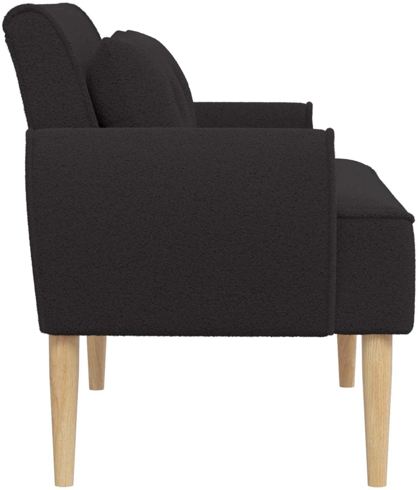 Sofa Minkštas kampas su mygtukų apmušalais Juoda 117 x 67 x 77 cm