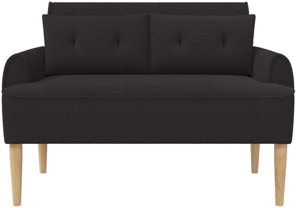 Sofa Minkštas kampas su mygtukų apmušalais Juoda 117 x 67 x 77 cm