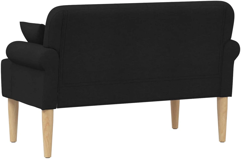 Sofa Minkštas kampas su mygtukų apmušalais Juoda 120 x 65 x 79 cm