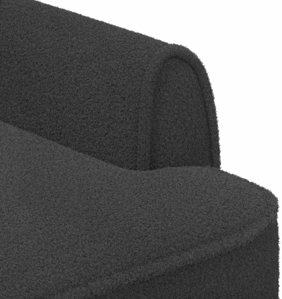 Sofa Minkštas kampas su mygtukų apmušalais Tamsiai pilka Bouclé