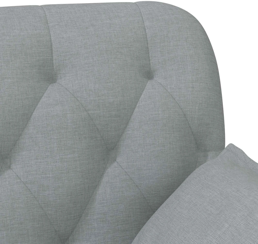 Sofa Minkštas kampas su mygtukų apmušalais Šviesiai pilka Audinys