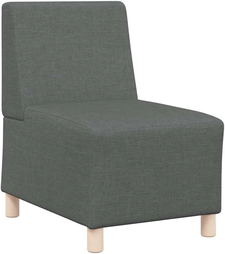 Modulinė sofa be porankių, tamsiai pilka, 55 cm, audinys