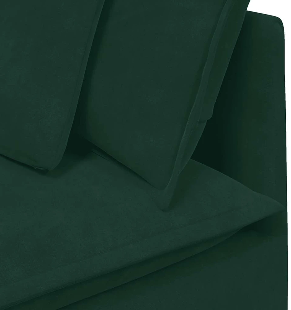 Modulinė sofa su pagalvėlėmis, aksominė, tamsiai žalia