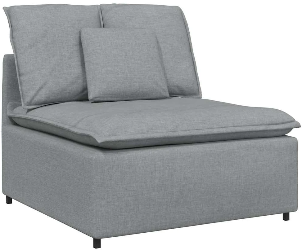 Modulinė sofa su pagalvėlėmis, audinys, šviesiai pilka