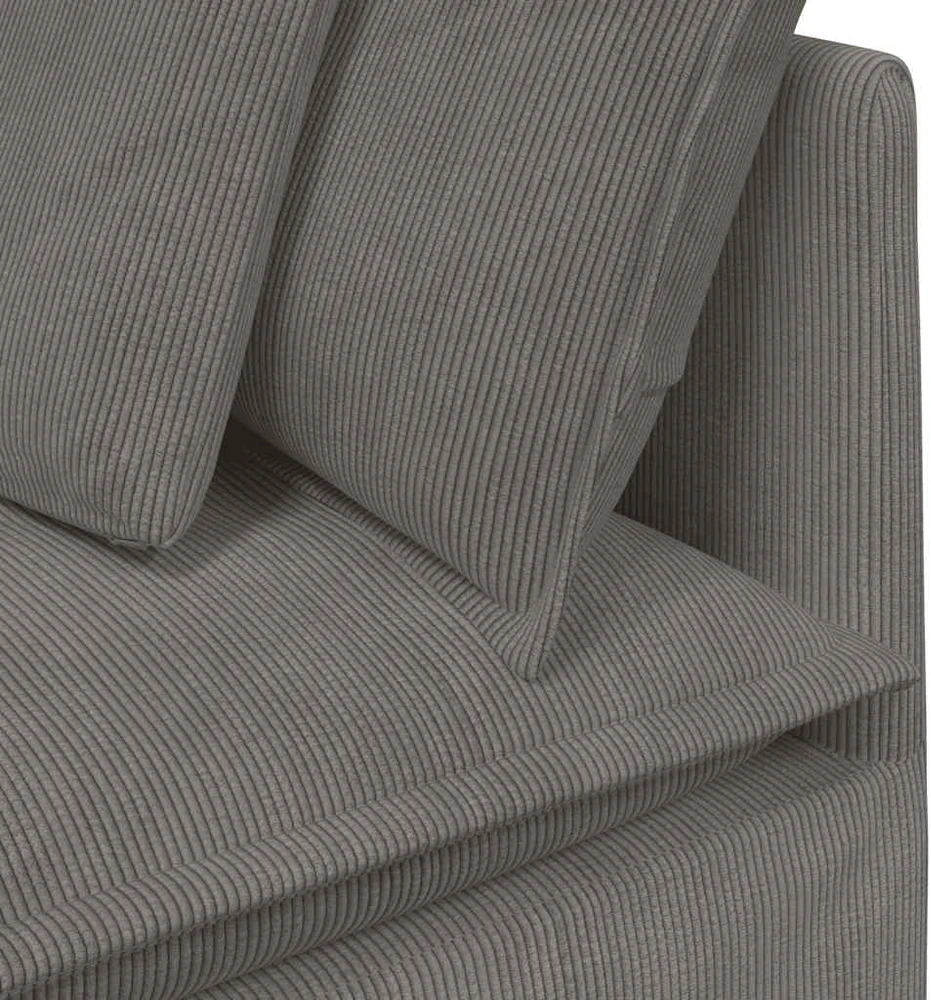Modulinė sofa su pagalvėlėmis, šviesiai pilka, velvetas, audinys