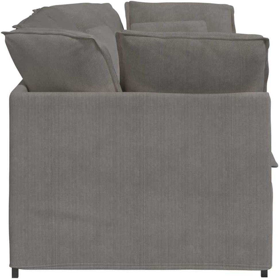 Modulinė sofa su pagalvėlėmis, šviesiai pilka, velvetas, audinys