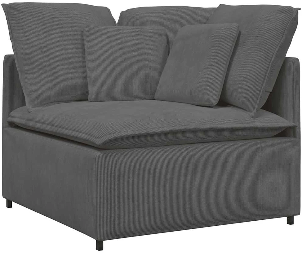 Modulinė sofa su pagalvėlėmis, velvetas, tamsiai pilka