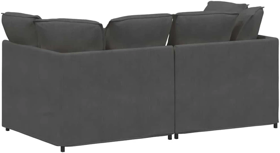 Modulinė sofa su pagalvėlėmis, velvetas, tamsiai pilka