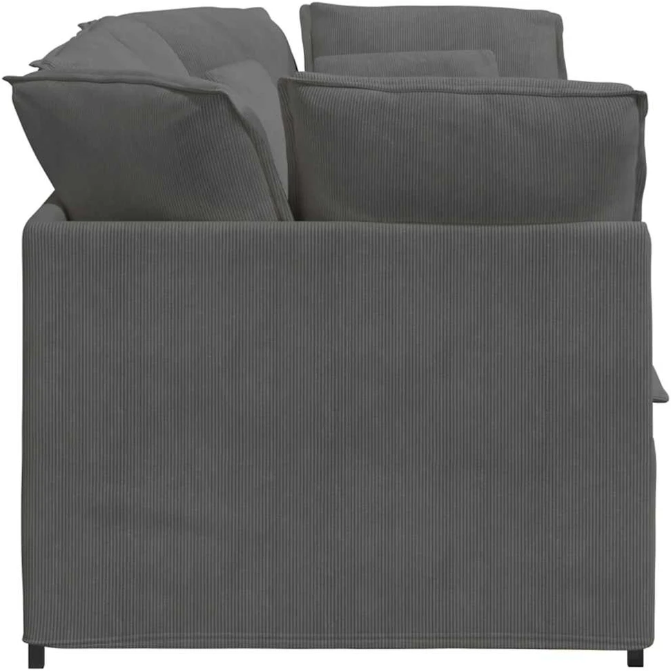 Modulinė sofa su pagalvėlėmis, velvetas, tamsiai pilka