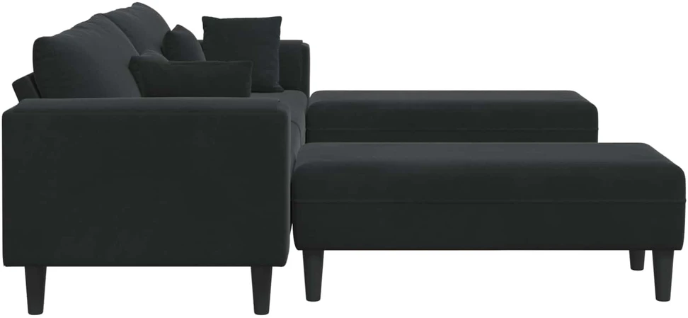 Sofa 3 vnt. Juoda Aksomas