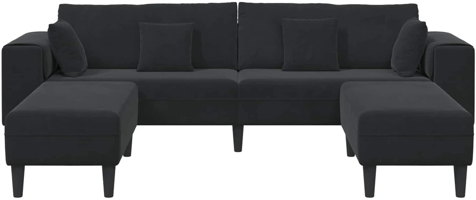 Sofa 3 vnt. Juoda Aksomas